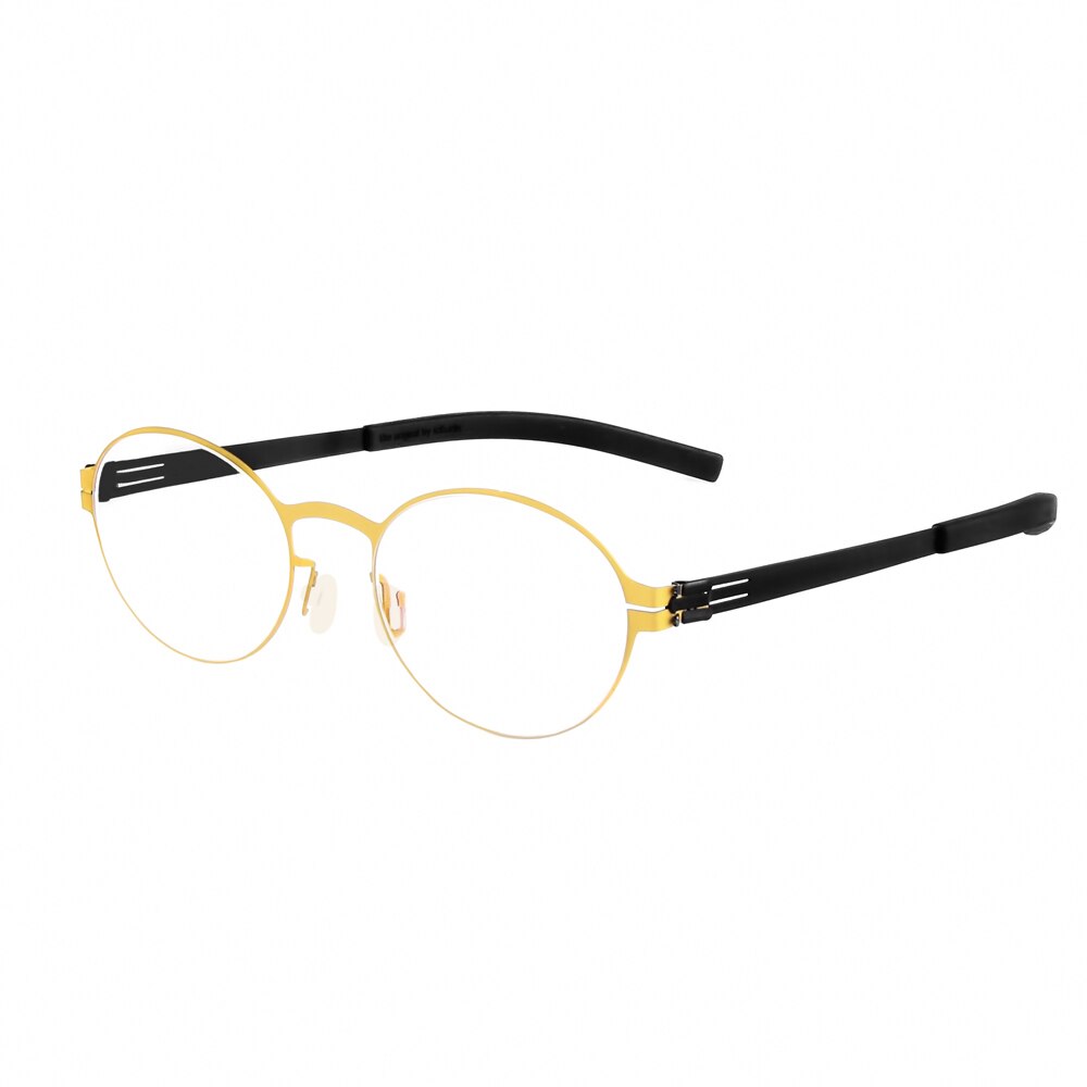 Small Round Retro Glasses Frames Men 0.5mm Stainless Steel Vintage Optical Reading Computer Eyeglasses Presription Eyewear: golden color