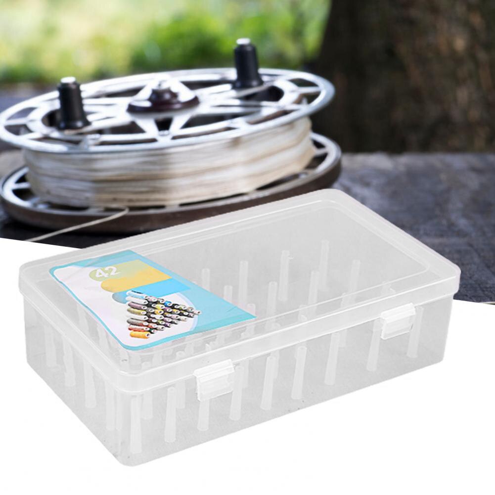 Cajas de almacenamiento para guardar carretes, organizador de hilo de coser transparente, herramientas de almacenamiento, 42 Unidades