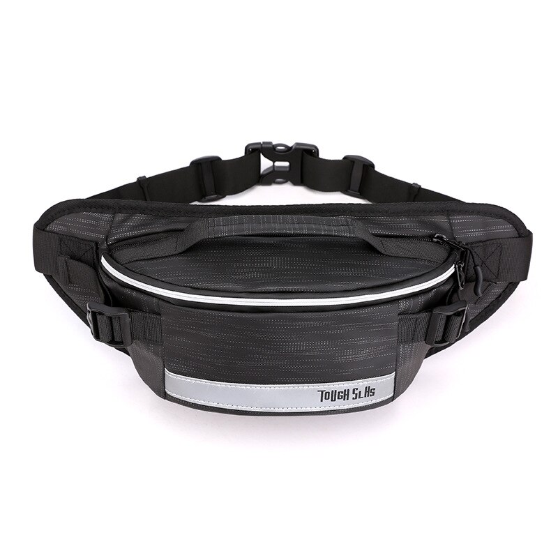 Man Waterproof Waist Bag Chest Pack Outdoor Sports Crossbody Bag Hip Bag Casual Travel Male Bum Belt Bag: Black Gray