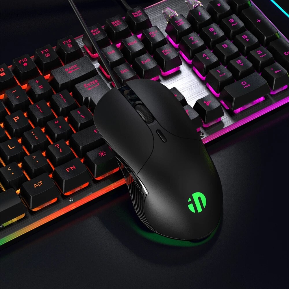 INPHIC – souris de jeu PB1, filaire, USB, 6 touches, 4800 DPI, réglage de la Macro définition, programmation pour PC
