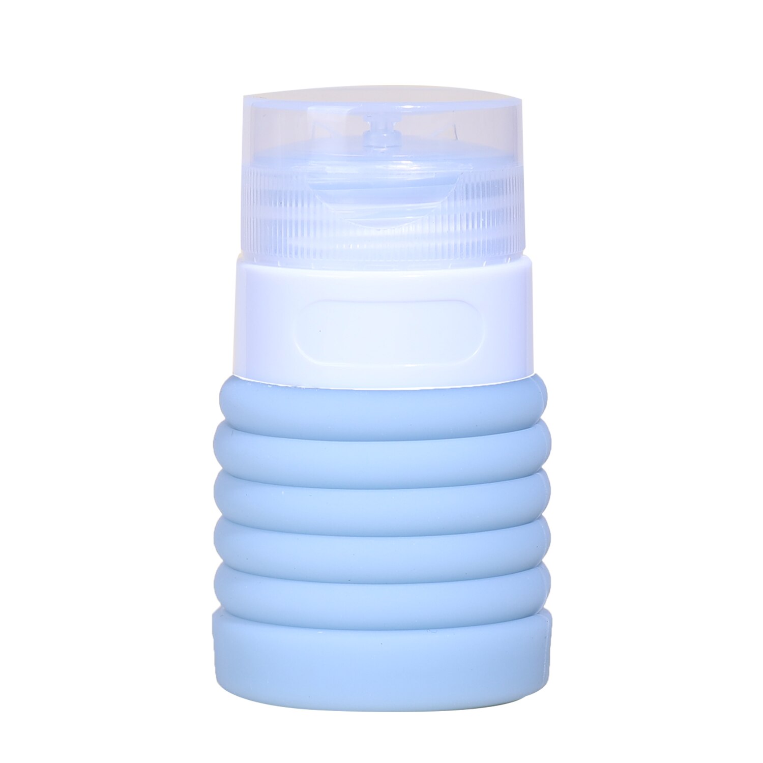 Botella de Gel de ducha plegable y creativa, botella de silicona para champú, loción vacía, envase de Sub-embotellado, Mini tubo plegable exprimible: Azul