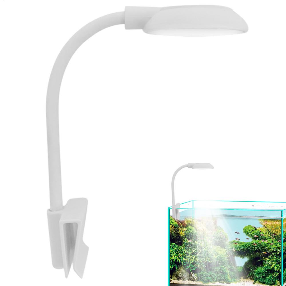 Aquarium Light Clip On Adjustable LED Aquarium Light Fish Light Lamp 360 Degree Flexible Waterproof Aquarium Light Plant: GRAY