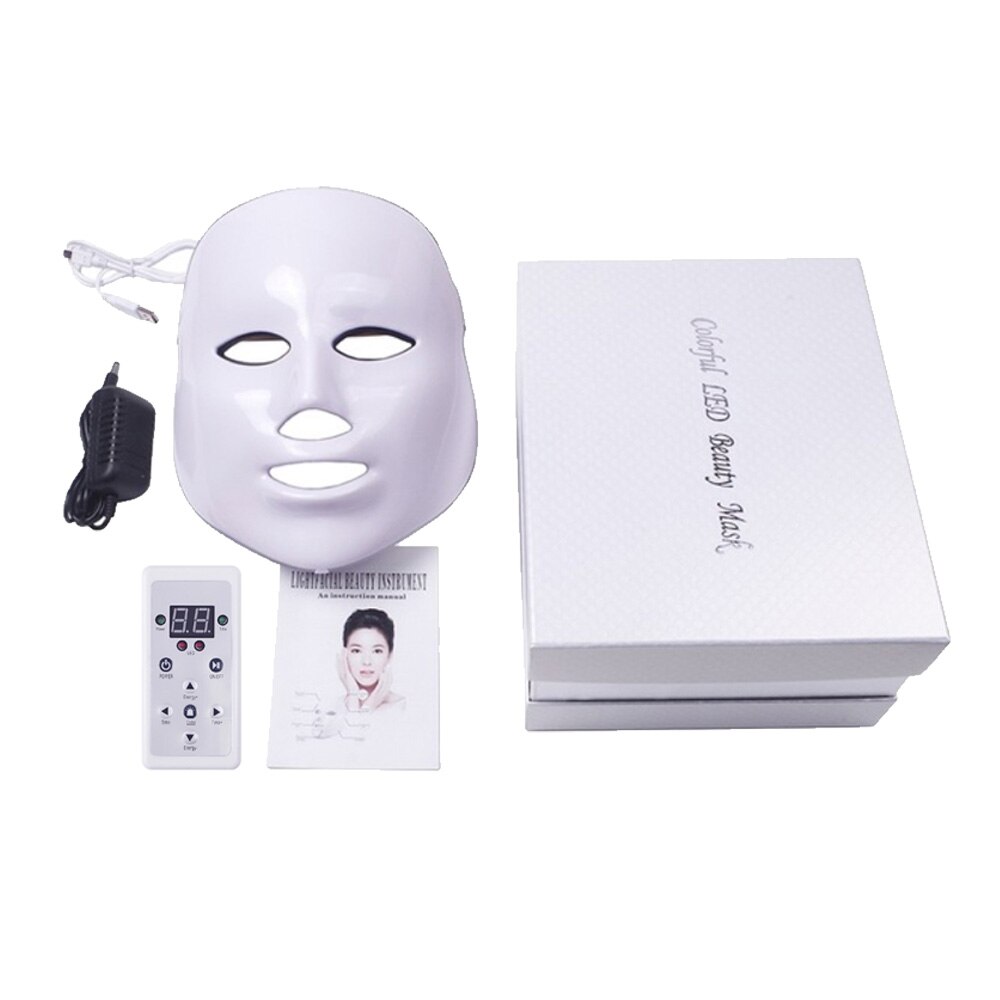 7 Color LED Mask Facial Photon Therapy Skin Rejuvenation Anti Acne Wrinkle Removal Tighten Pores Led Light Mask