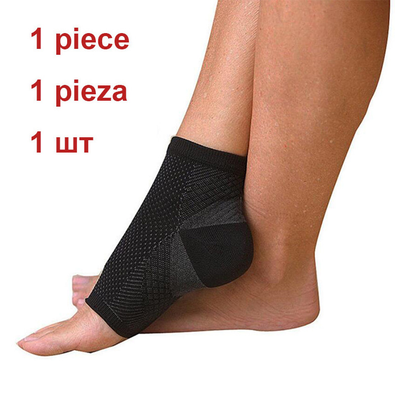 Anti træthed sport ankel støtte yoga tryk sokker smertelindring fod ærme stretch kompression åndbar sort seler sokker: 1 stk sort / Xxl