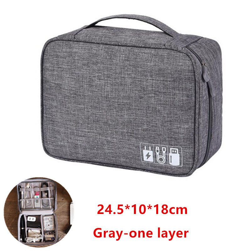 Bolsa de documentos de gran capacidad, Cartera de pasaporte de viaje, organizador de tarjetas, negocio de los hombres, paquete de almacenamiento impermeable, artículo de accesorios para el hogar: Gray-one layer