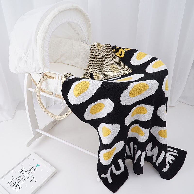 KlaringIns Katoen Gebreide Baby Blanke, herfst Winter Kinderwagen Deken Kinderen Patroon Cross/Clauds/Hart Beschikbaar 10 +: egg