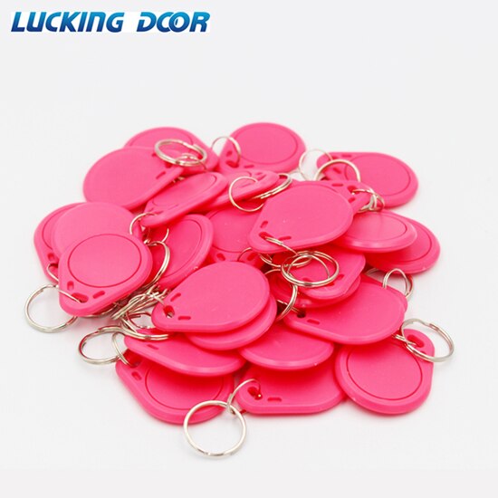 100 Stuks 13.56 Mhz Ic M1 Keyfobs Tags Toegangscontrole Rfid Key Finder Card Token Aanwezigheid Management Sleutelhanger: pink 100pcs