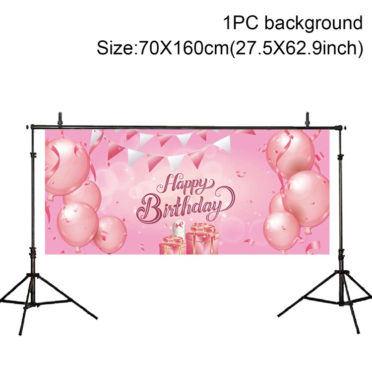 Happy Birthday 30 40 50 Zwarte Goud Verjaardag Achtergrond Banner Gold Glitter Photo Booth Achtergrond Opknoping Vlag: 1