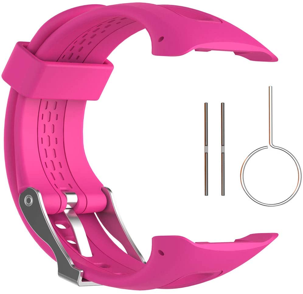 Bracelet de rechange en Silicone souple pour montre Garmin Forerunner, GPS, 10 15: Rose red / S size