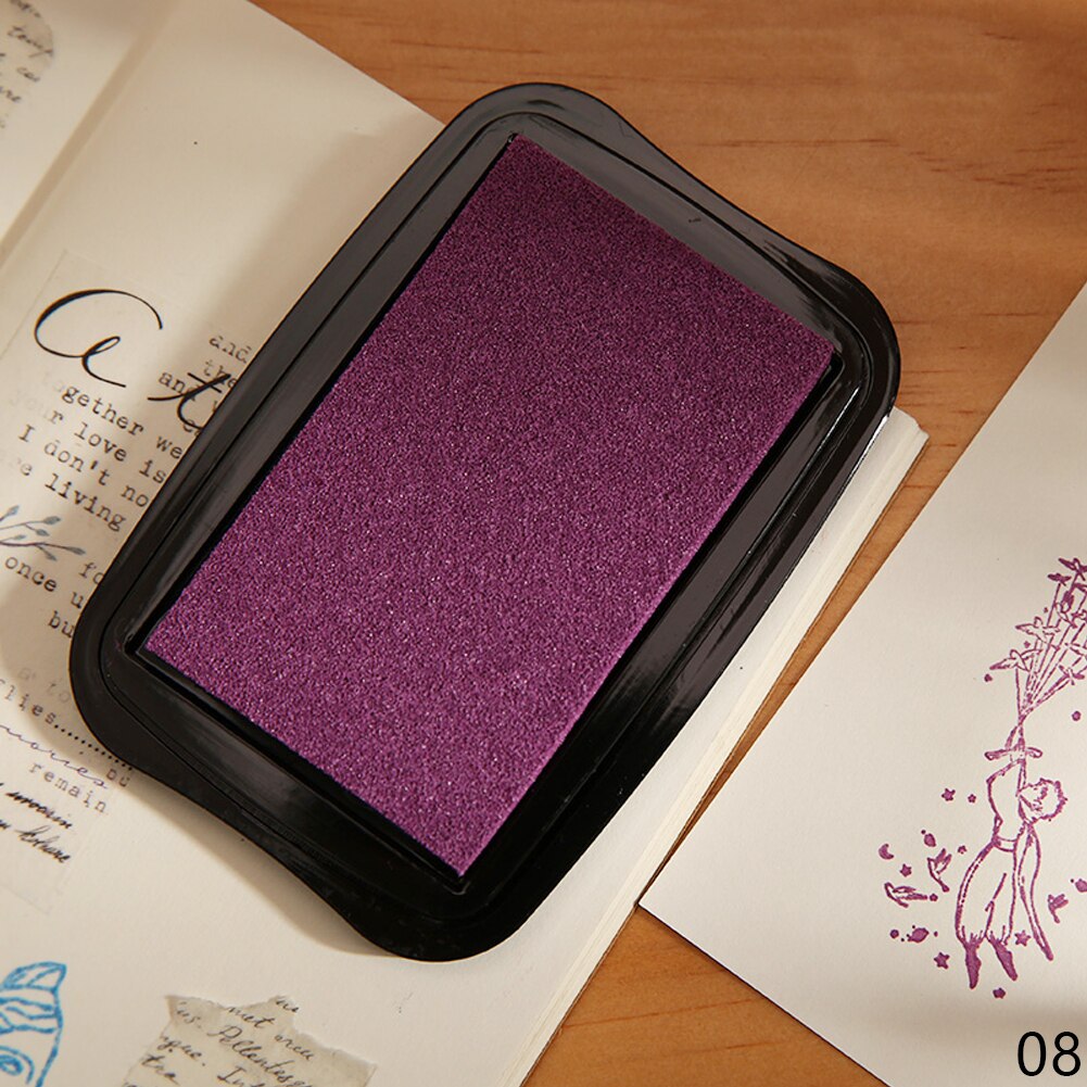 Tampon encreur Vintage pour timbres, 12 couleurs, grande taille, artisanat, bricolage, Scrapbooking, tampons d'encre en caoutchouc, tampons en papier, 6.5x9.8cm: Purple