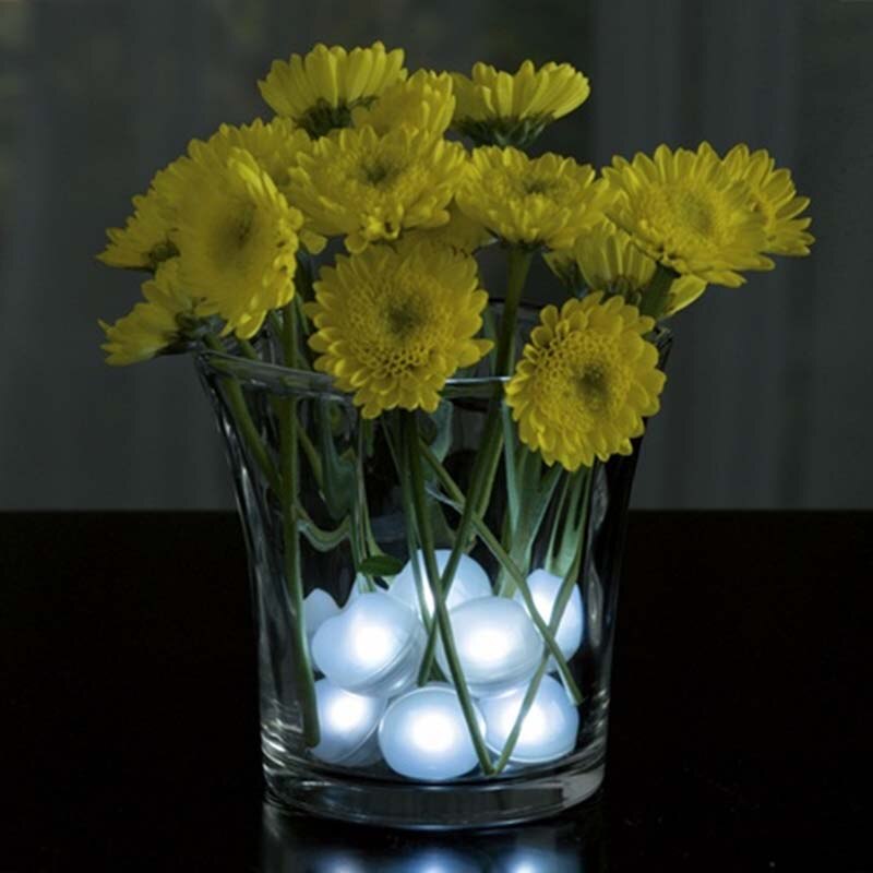 IP68 Waterproof RGB Underwater Submersible light LED Ball Floating Swimming Pool Vase Light for Vase Wedding Party Baby Shower: White