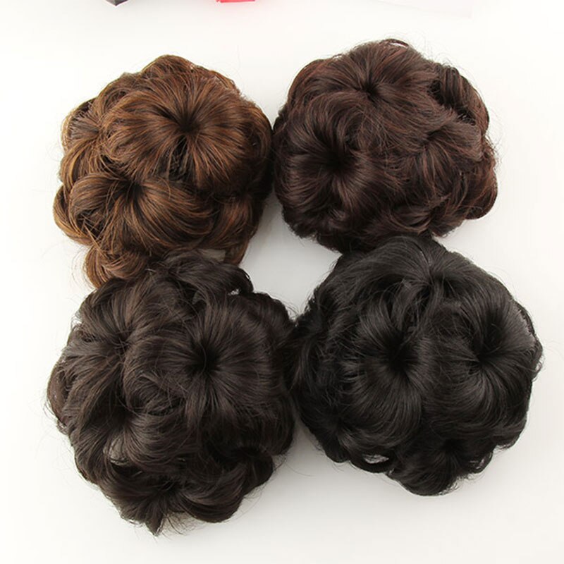 MUMUPI-postizo para mujer con forma de flor, moño para el pelo, Donut, extensiones, fibra sintética de alta temperatura