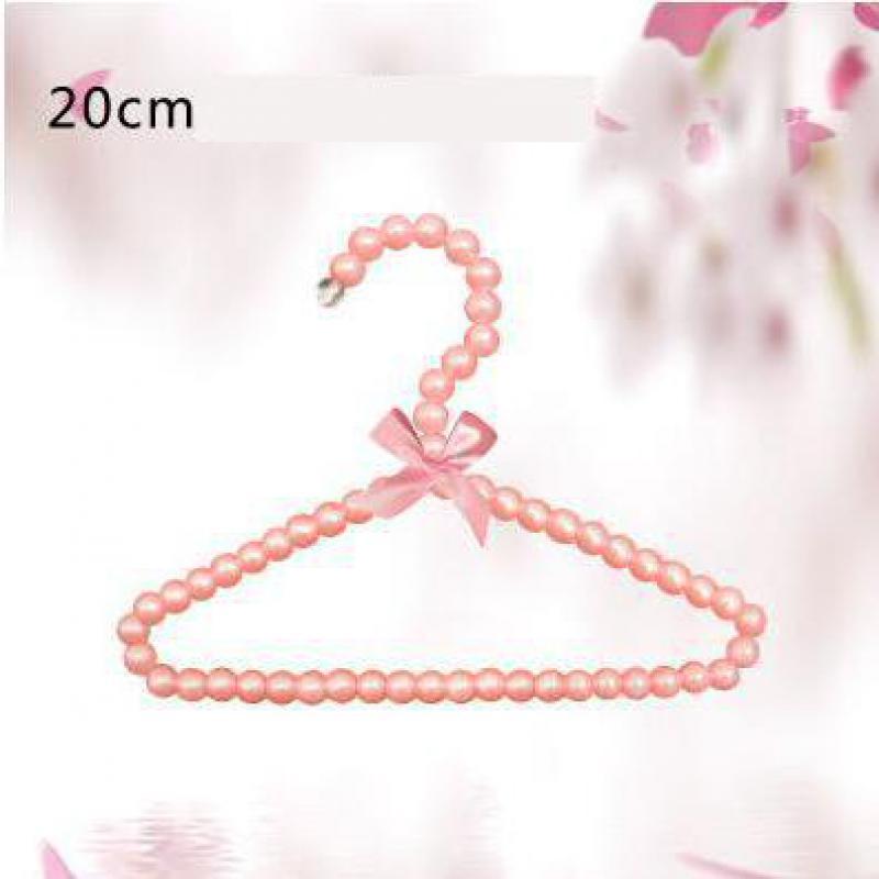 10pcs/lot 30cm/20cm Children Plastic Pearl Hanger Baby Hangers For Clothes Kids Plastic Cloth Hanger Child Clothes Rack: 20cm Pink