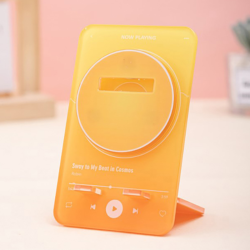 1Pc Color Music Player Acrylic Round Metal Badge Rotate Display Stand Manga Game Fans Souvenir Baji Guzi Holder Desktp Ornament