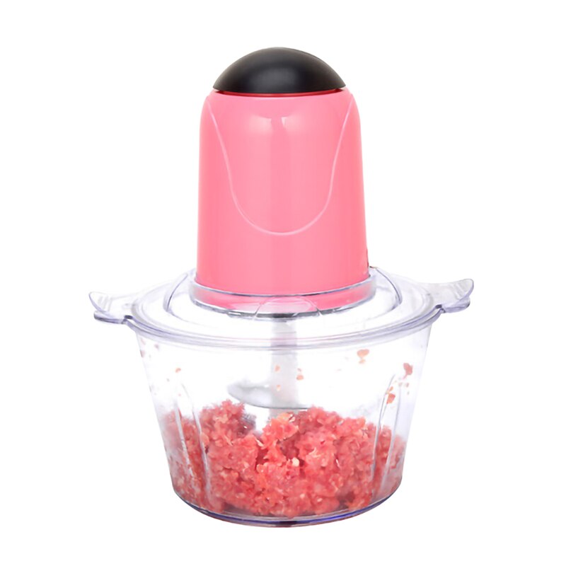 200W 2L Electric Chopper Electric Meat Grinder Kitchen Shredder Food Chopper Stainless Steel Blade Electric Kitchen Tools: PINK