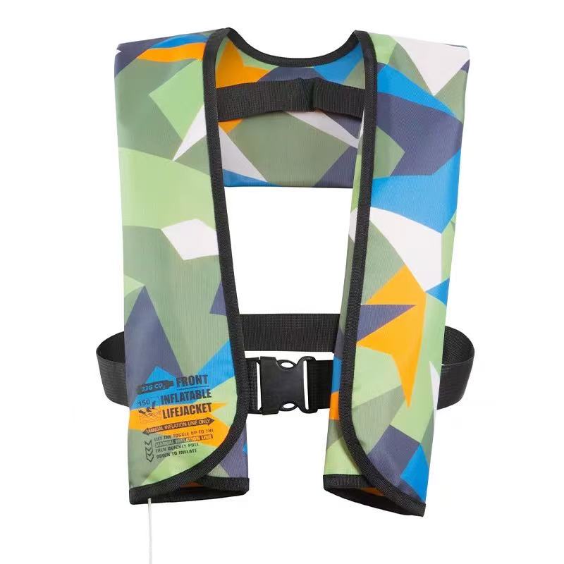 Nuevos chalecos salvavidas autoinflables, chalecos salvavidas manuales para navegación, adultos PFD 150N para deportes acuáticos, pesca, Rafting, accesorios: gravedad / Caqui oscuro