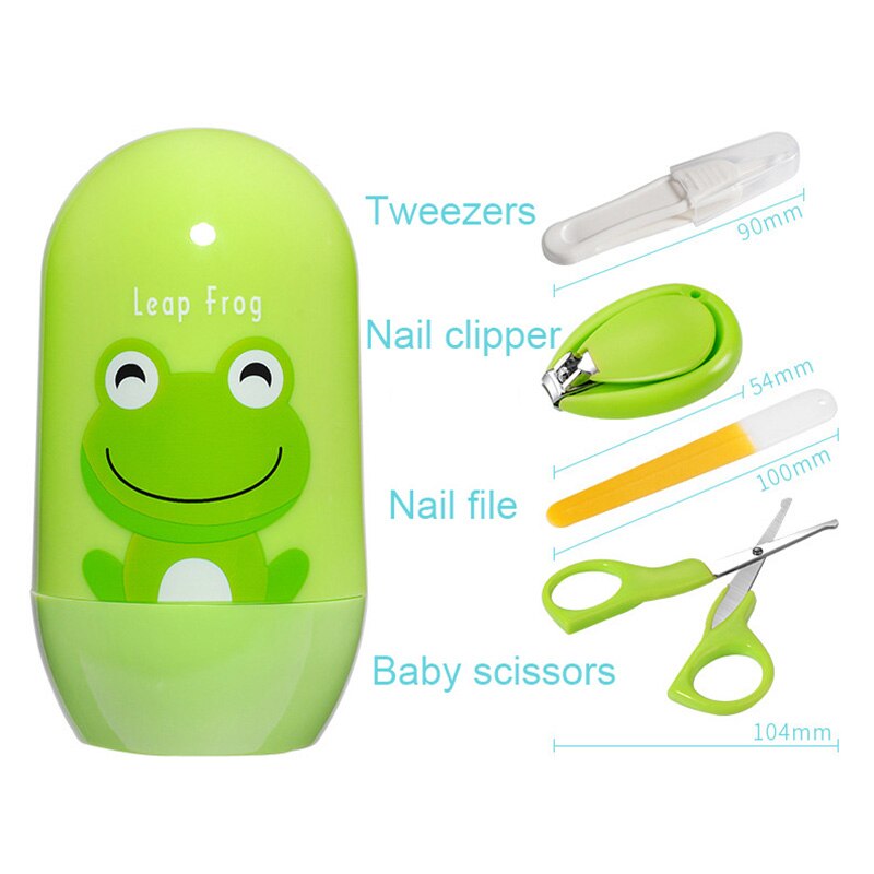 4 Stks/set Veilig Baby Nail Care Set Nail Cutter Baby Booger Clip Care Set Draagbare Zuigeling Nagelknipper Leuke Clipper cutter Schaar