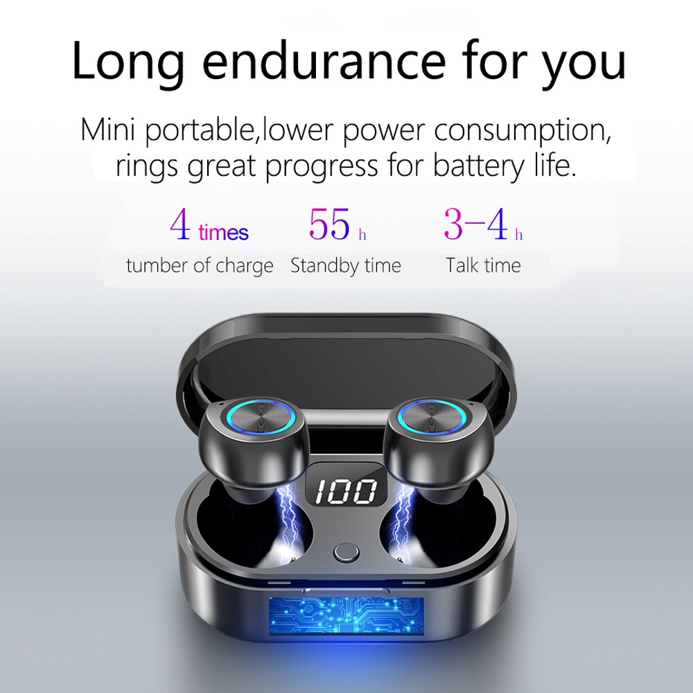 Koex TW80 Hifi Bluetooth 5.0 Draadloze Koptelefoon Draadloze Sport Touch Control Waterdichte Oordopjes Led Display Gaming Koptelefoon