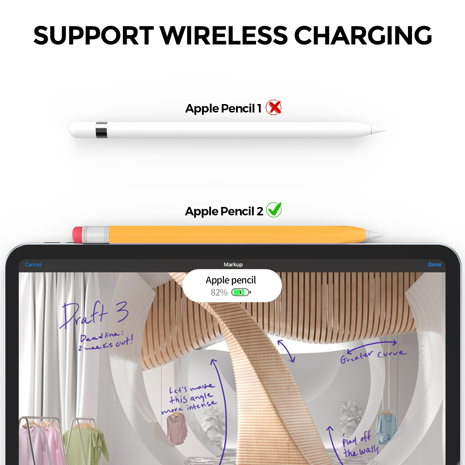 Pour Apple Pencil Pro/2e génération - Étui rétro transparent