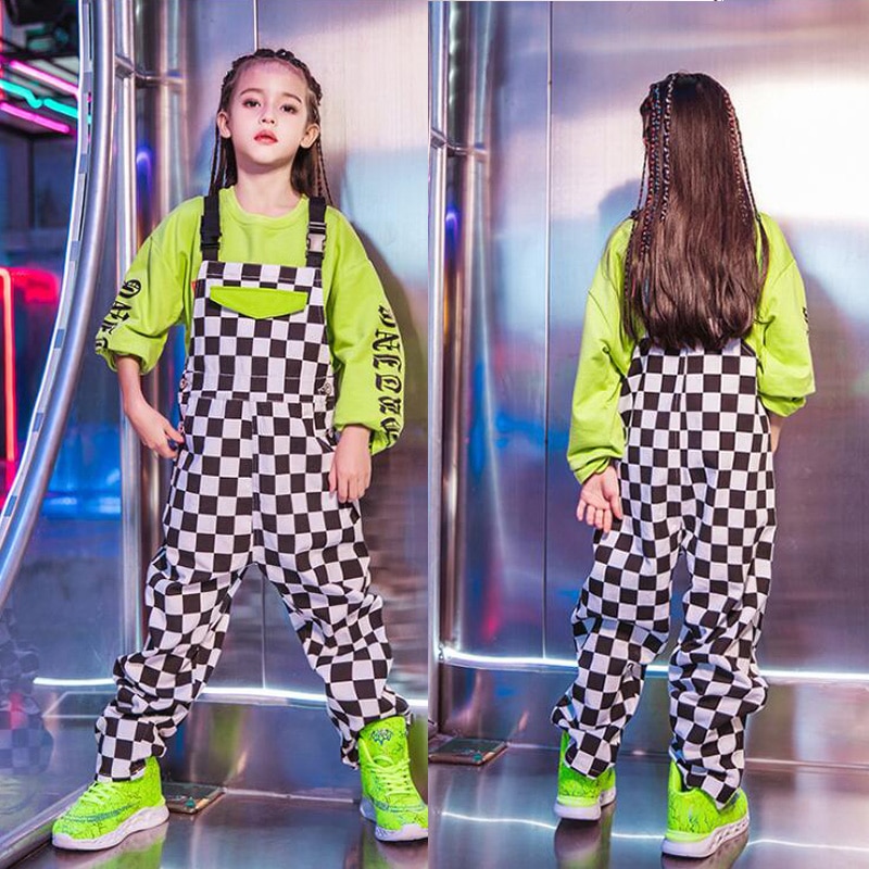 Crianças roupas de dança jazz ballroom dance festival trajes moletom tops calças hip hop trajes para meninas mostrar roupa de palco