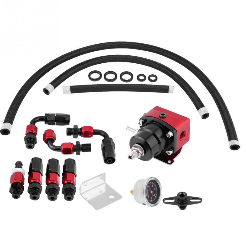 1 Set Universal Kit Oil 0-100psi Gauge AN 6 Fitting End Oil Pressure Regulator Aluminium Alloy Auto Replacement Parts