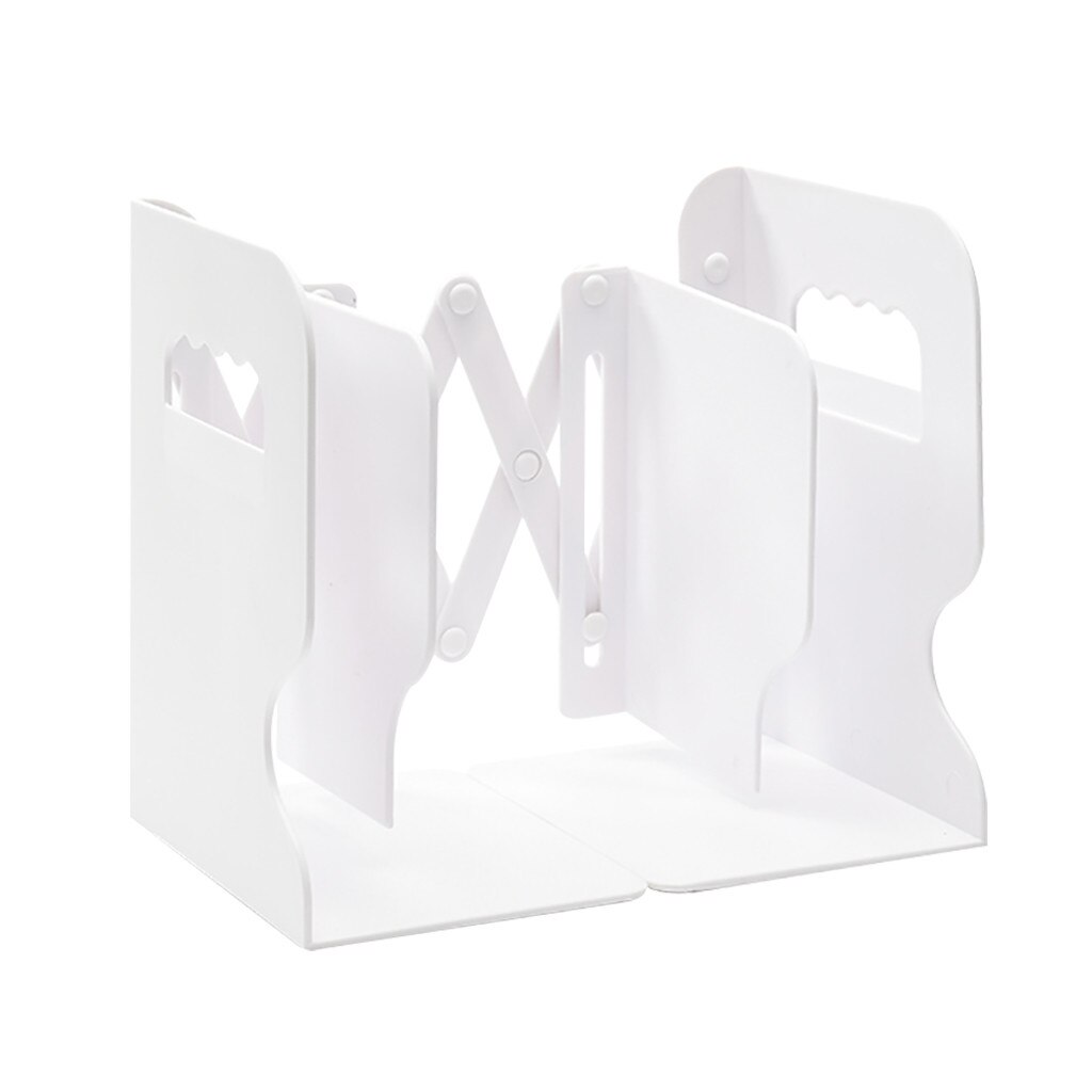 Retractable Desktop Book Organizer Storage Rack Office Document Textbook Shelf Bookcases: White