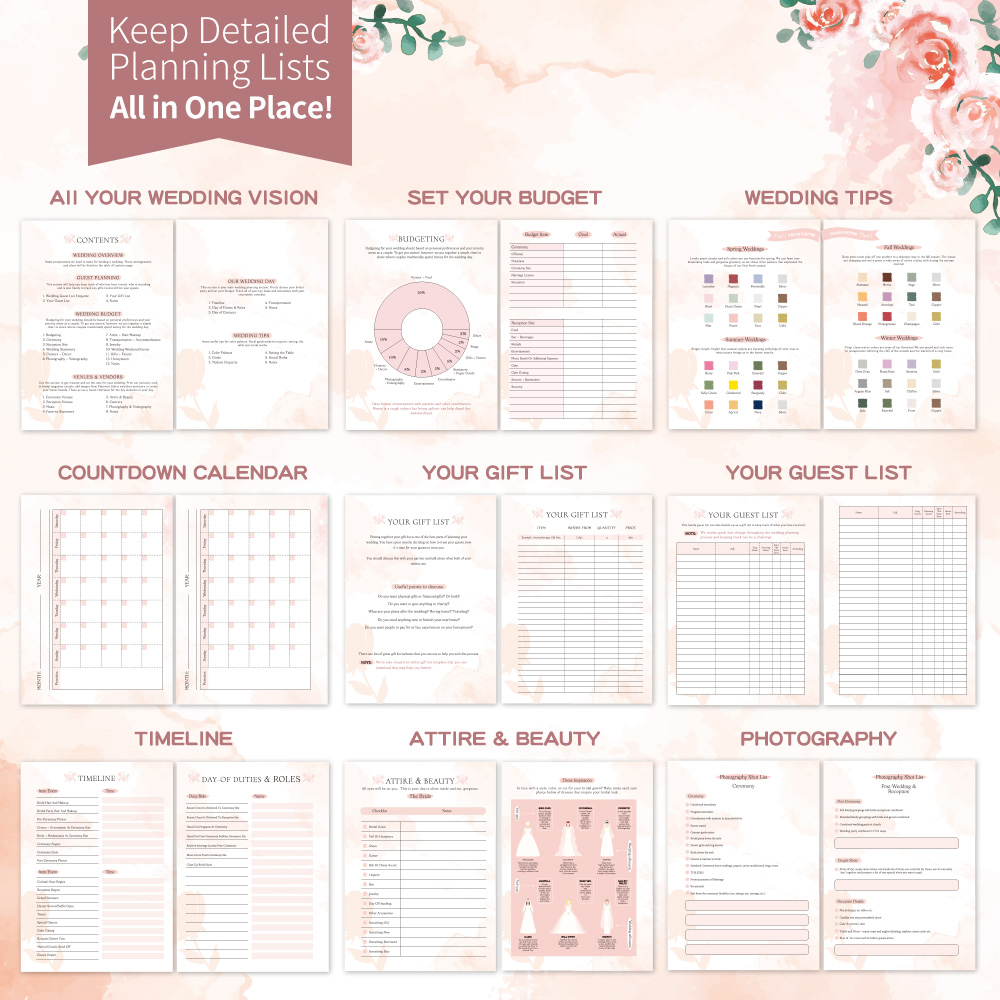 132 pagina's uw perfecte dag bruiloft planner voor bruid bruiloft planning dagboek en organisator planner inclusief bruiloft budget tips