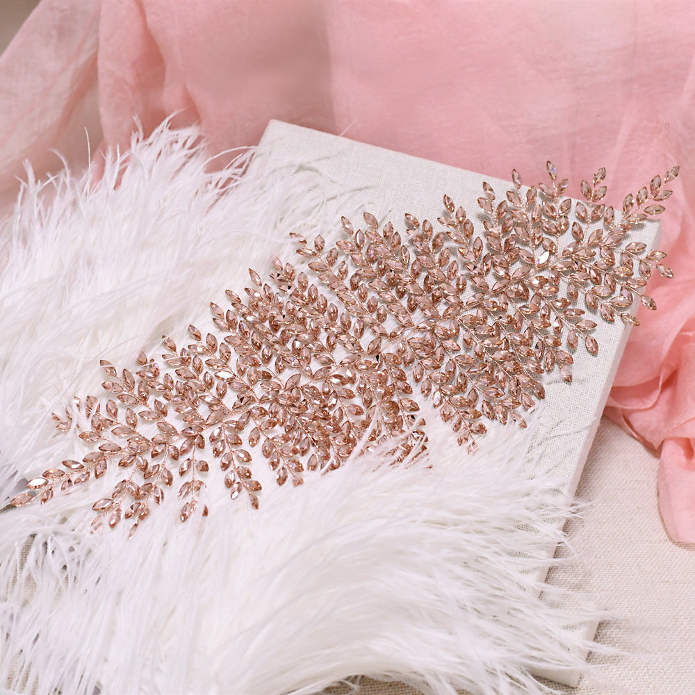 TRiXY SH238-P Haut Rosa Strass Gürtel für Brautkleid Gürtel Kristall Hochzeit Gürtel Schärpe Braut Gürtel für Frauen Taille Gürtel