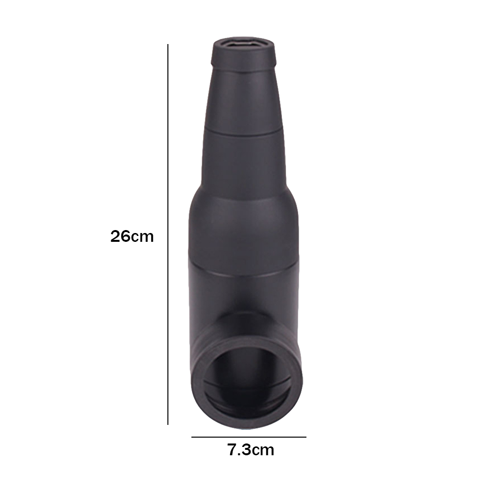 3 in 1 Stainless Steel Beer Drink Can Bottle Holder with Cola Opener Double Wall Vacuum Insulated Bottle for Beer Can Cooler Bar: black