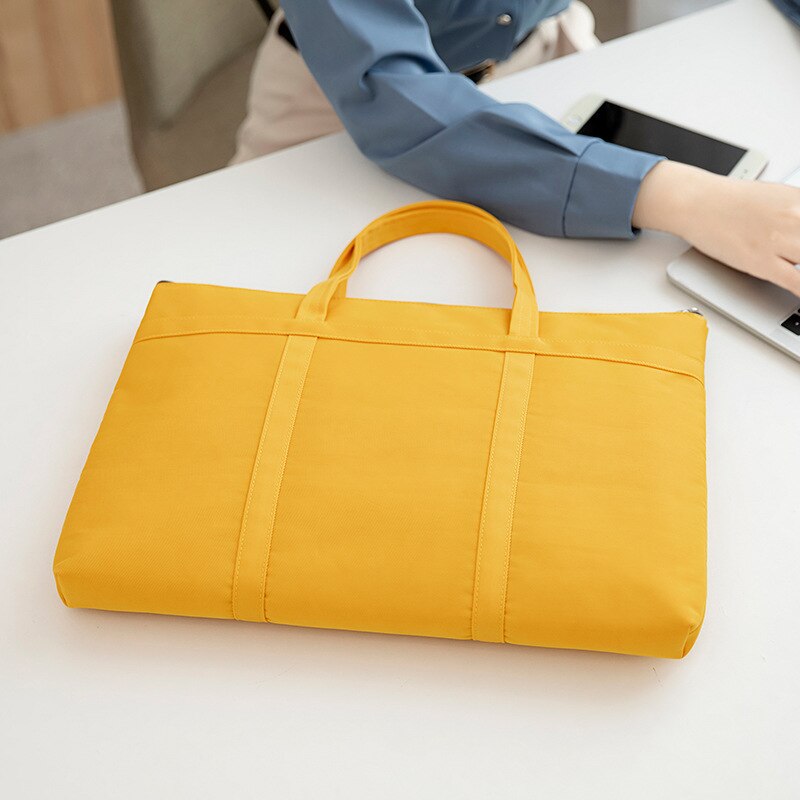 frauen Aktentasche Tasche A4 Dokument Taschen Weibliche Buch Handtasche Frauen 14 "Laptop Aktentaschen Neutral Büro Pendler Tasche: Yellow