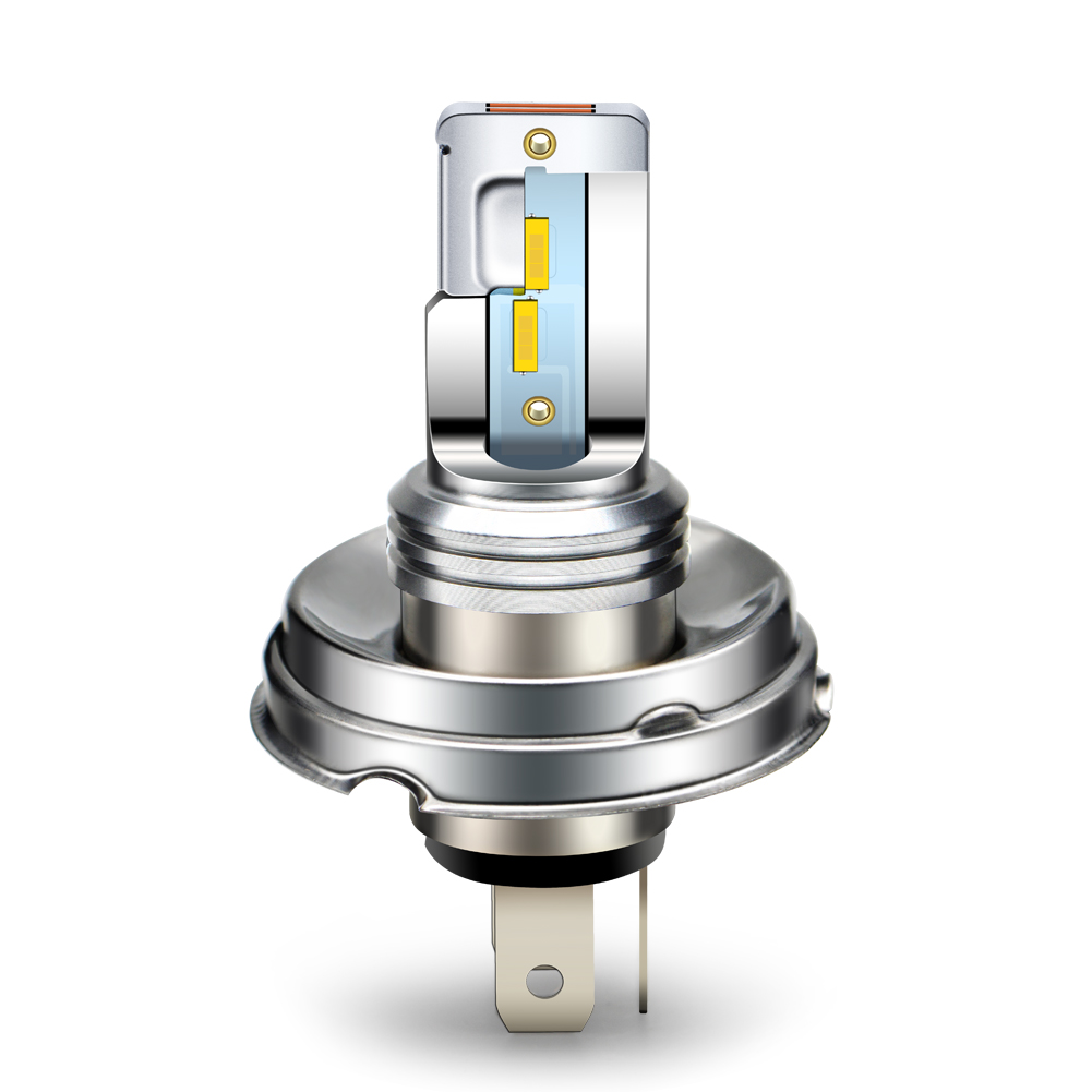 1pc Super White Yellow R2 P45t BA20D H4 12V 24V Motorbike Headlight 1860 4SMD Canbus Car Head LED Bulb Moped Scooter ATV Lamp: Champagne