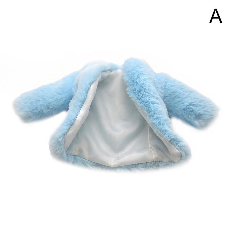 Dukke tøj flerfarvet langærmet blød pelsfrakke vinter varm fritidstøj tilbehør tøj til dukke børn legetøj: -en