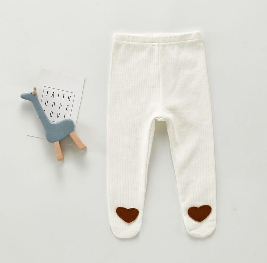 Tegneserie hjerte baby strømpebukse ensfarget stripet spedbarn låve strømpe smålåve jenter tights låve bukser: 204 k 03 brun / 9m