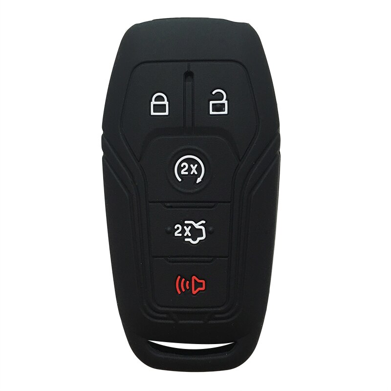 Silica Gel Flip Key Cover Cap for FORD EDGE EXPLORER Fusion Mustang F150 for Lincoln MKZ MKC Keys Case for Keychain Alarm: black