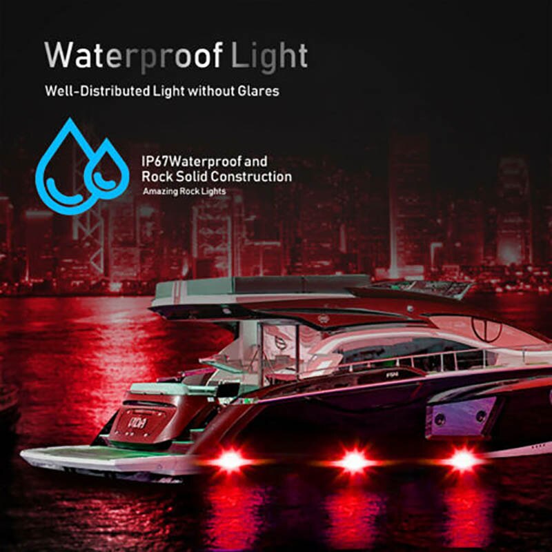 4x nedsænket ledet bådlampe  ip68 vandtæt undersøisk havnebåd fiskeri natlys 12v udendørs ført piscina luz spotlight