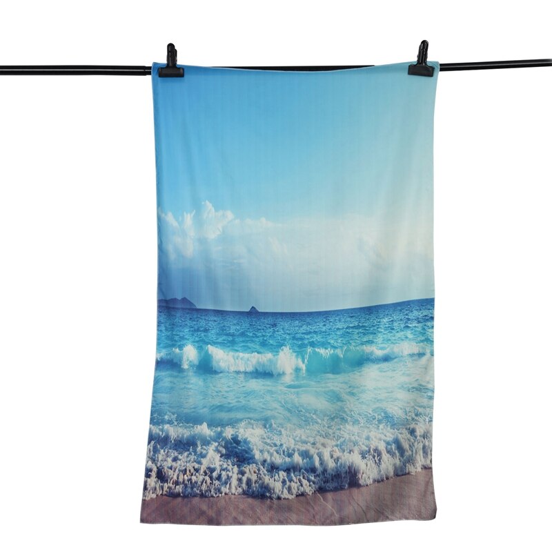 Strand Tapestry Oceaan Decor Tropische Eiland Paradise Beach Bij Zonsondergang Tijd Met Golven En De Mistige Zee Ie Muur Opknoping tapestr