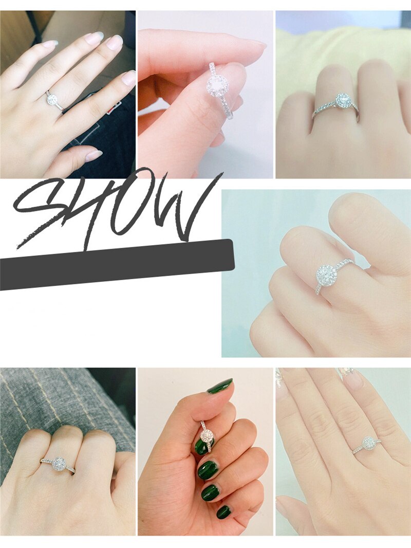 Cc Trouwringen Voor Vrouwen Glans Steen Zirconia Engagement Ring Bridal Classic Sieraden Anillos CC583