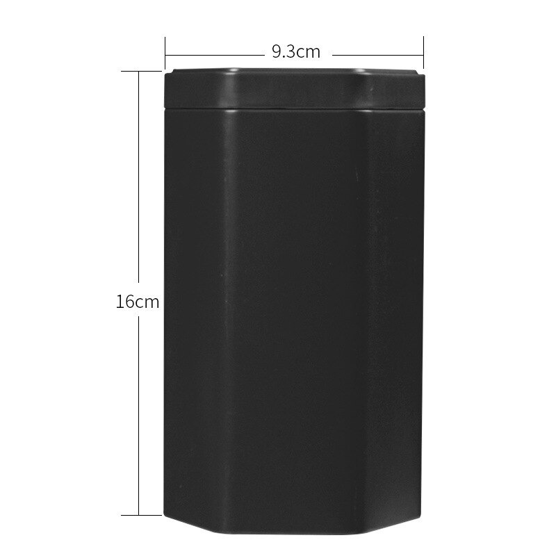 Tea Tin Can Hexagonal Tinplate Frosted Packaging Tin Can Universal Black Tea Pu'er Small Green Tangerine Tin Can: black