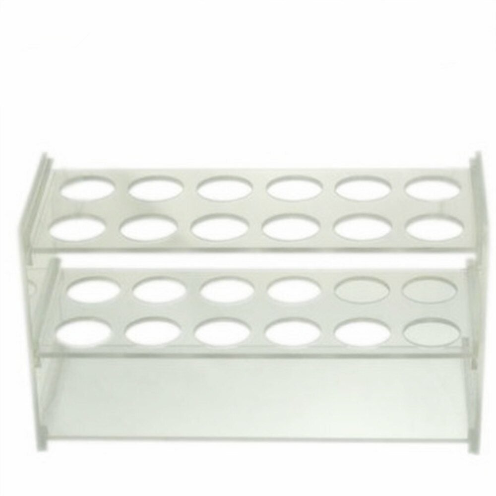 1 stk reagensglasstativ plexiglas laboratorie reagensglasstativ hylde laboratorieskoleartikler 12 huller