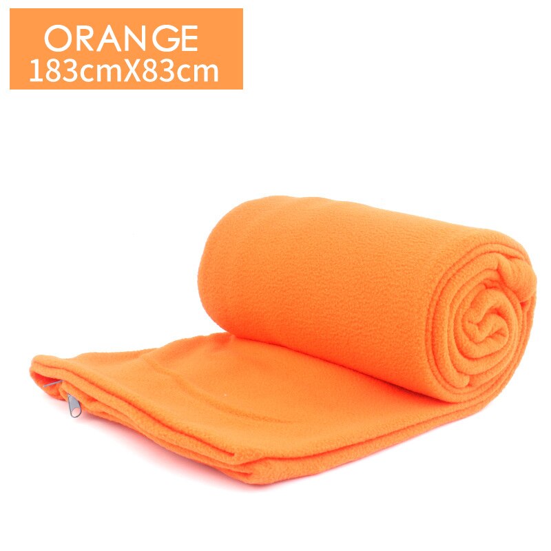 Tæppe udendørs forsyninger produkt camping tæppe sovepose quilt bærbar hold varm åndbar blød dobbeltsidet lynlås 210g: Orange