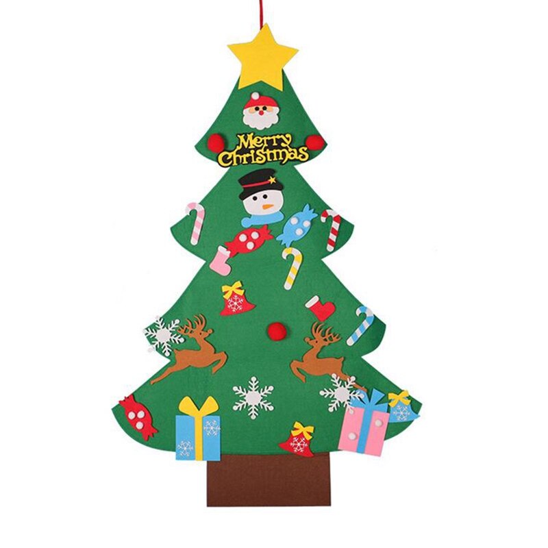 3D Diy Vilt Kerstboom Hangers Muur Opknoping Decoratie Stickers Xmas Ornamenten Kinderen Voor Thuis Kerst Decoratie