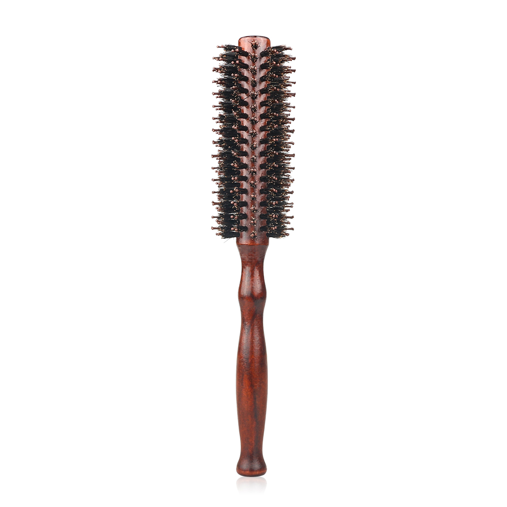 Cepillo rodante redondo con mango de madera de 12 estilos, peine de pelo de sarga recta, cerdas de jabalí, barril redondo, cepillo rizador de pelo, herramienta de peluquería: Azul