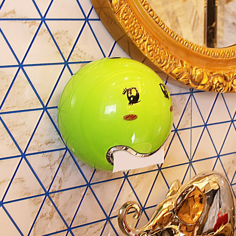 Tissue Box ABS Cute Ball Paper Box Hygienic Paper Storage Container Living Room Bathroom UD88: green