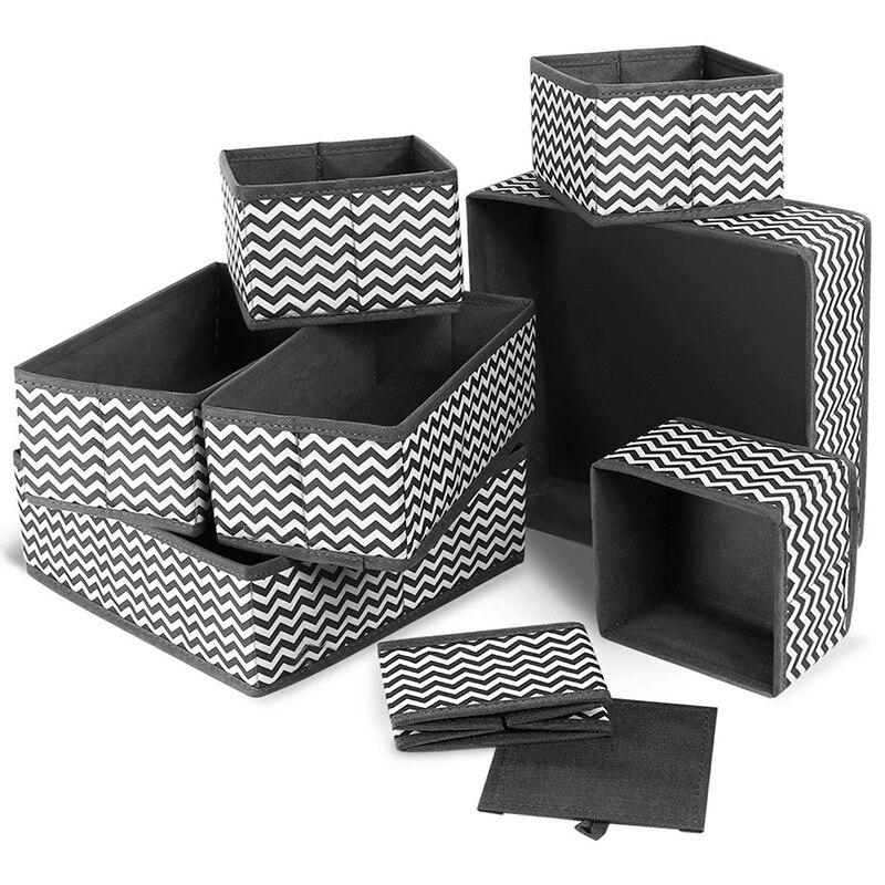 Conjunto de divisores de cajones de tocador de tela de 8 Organizadores de armario ropero caja de almacenamiento plegable para calcetines ropa interior sujetadores corbatas Juguetes: Default Title