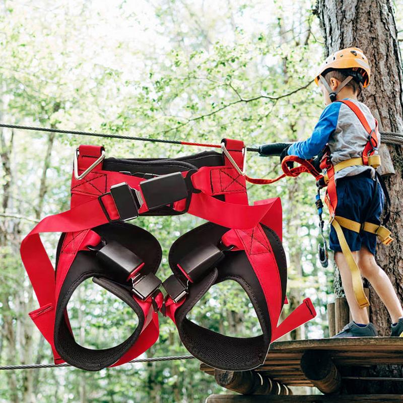 Adjustable trampoline safety harness for children, double buckle, waist belt, thick cushion support, , 160 lb weight limit