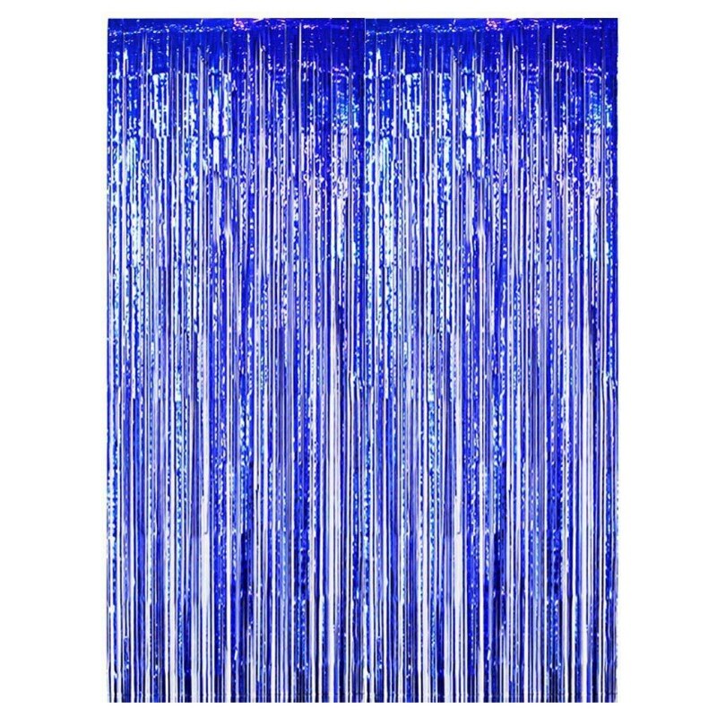 39 X 98in Metal Mercerized Curtain For Birthday Wedding Party Background Tassel Curtain DIY Studio Decoration