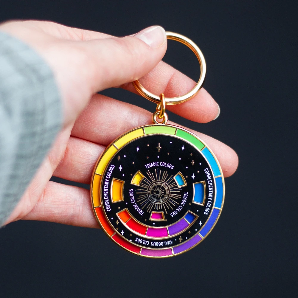 Color Wheel Keyring Interactive Keychain Art Keychains for Painters