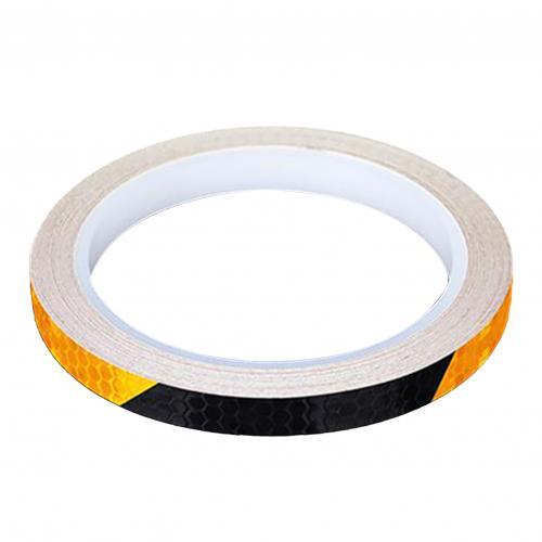 1Pc 8 Meter Auto Styling Reflecterende Streep Tape Motorcycle Bike Body Velg Wiel Streep Tape Stickers Decoratieve Blauw/rood/Geel: Black Yellow