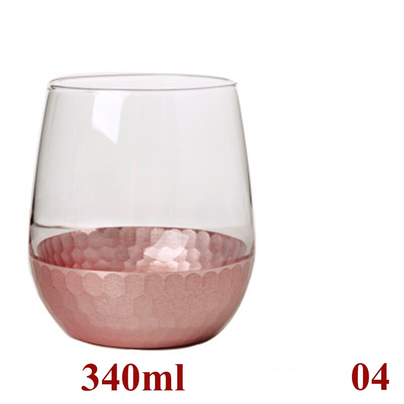 Sätta  of 2-340/375ml/535ml guld botten hem morgonvatten glas kontor juice glas cupsgla -70: 04-2 st