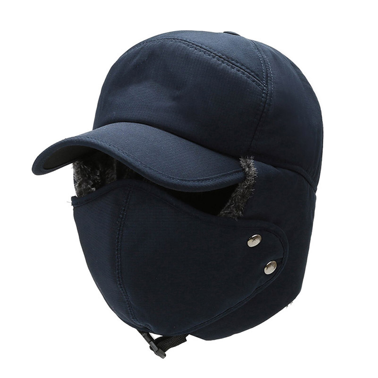 Men Bomber Hats Warm Plush Ear Flaps Breathable Mask Neck Thicken Winter Cycle Cap Scarf Set Women Men Warm hat with wide brim